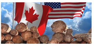 Canadian US flags lumber